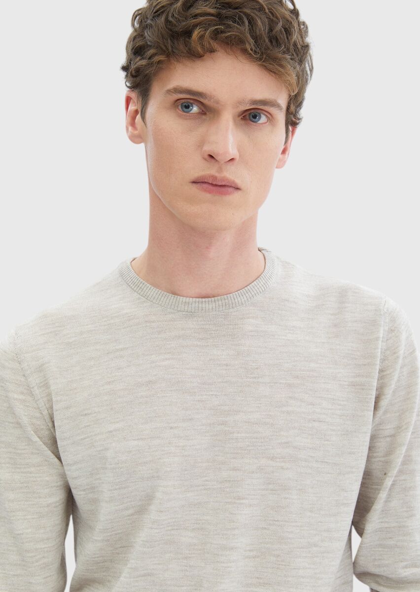 Beige Knitwear Sweatshirt - 3