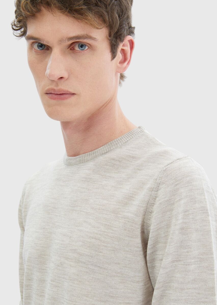 Beige Knitwear Sweatshirt - 4
