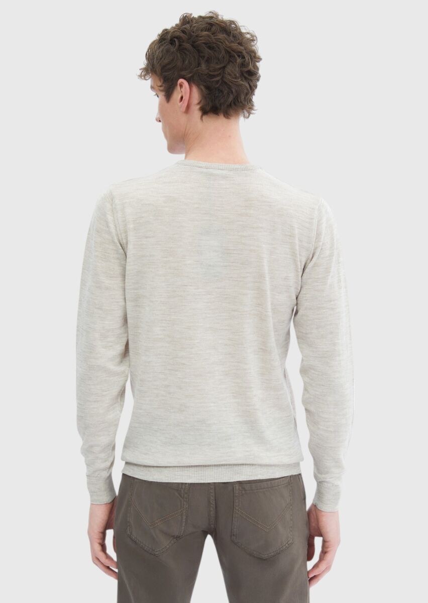 Beige Knitwear Sweatshirt - 5