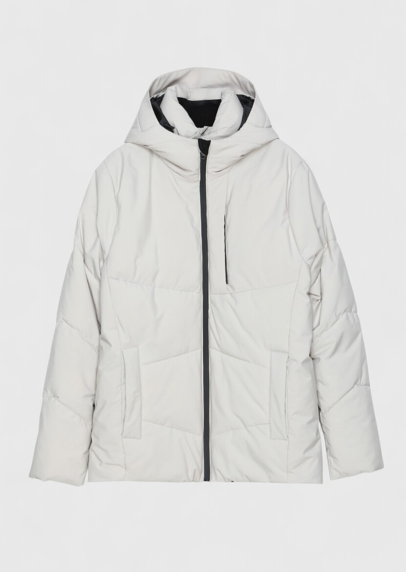 Beige Regular Fit Hooded Casual Weaving Coat - RAMSEY