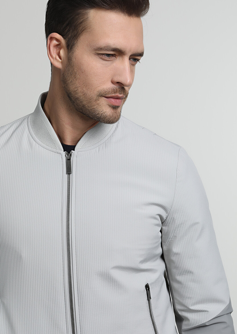 Beige Regular Fit Turtleneck Casual Weaving Coat - RAMSEY