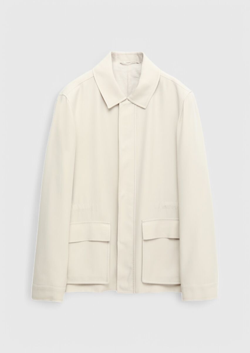 Beige Weaving Coat - 7