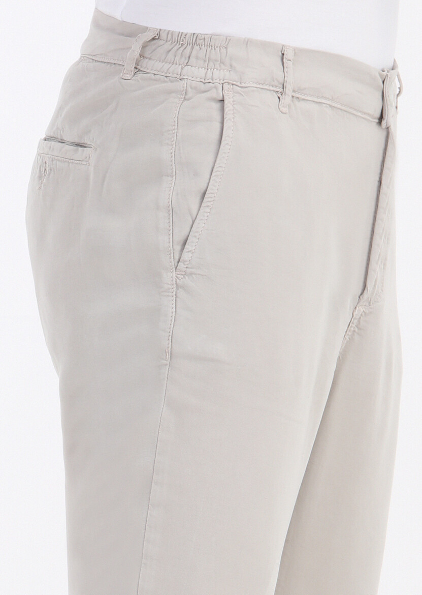 Bej Düz Dokuma Jogging Fit Casual Pantolon 