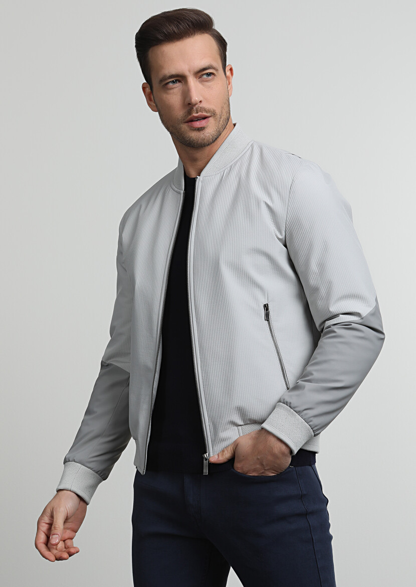 Bej Regular Fit Dik Yaka Casual Dokuma Mont - RAMSEY