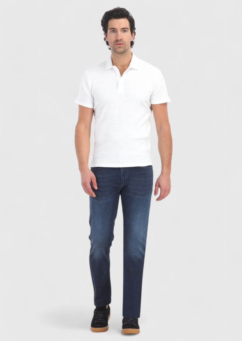 Beyaz Polo Yaka T-Shirt - 1