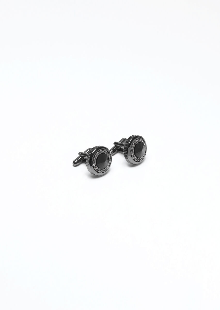 Black Brass Cuff Link - 1