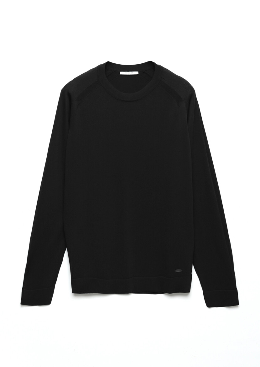 Black Knitwear Sweatshirt - 1