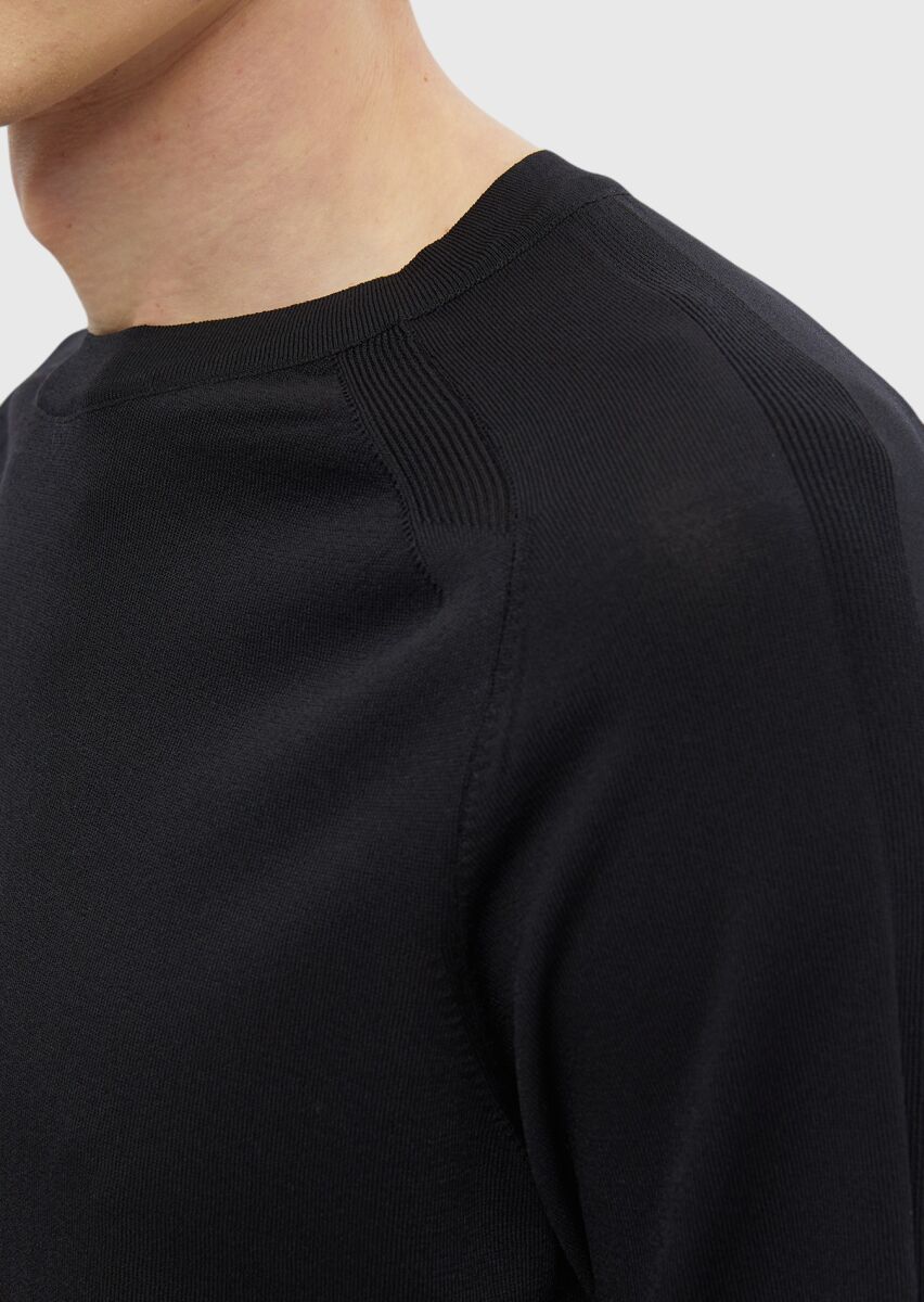 Black Knitwear Sweatshirt - 5