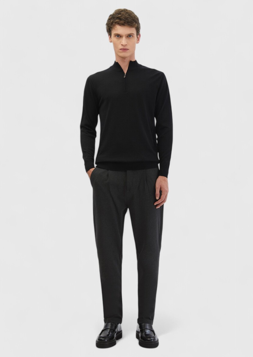 Black Knitwear Sweatshirt 