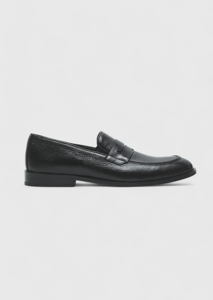 Black Leather Casual Loafer - RAMSEY