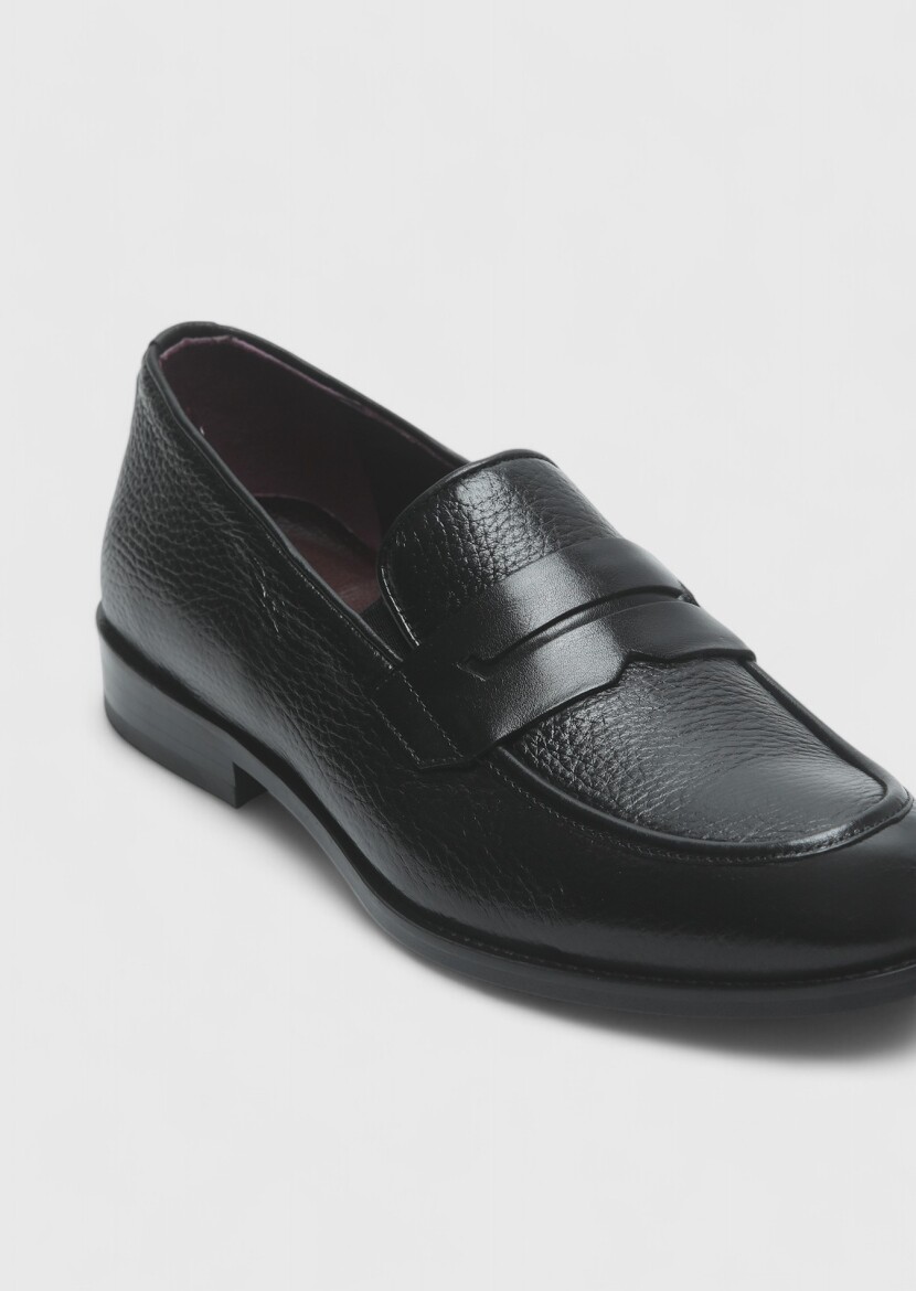 Black Leather Casual Loafer - RAMSEY