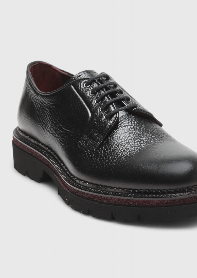 Black Leather Casual Shoes - RAMSEY