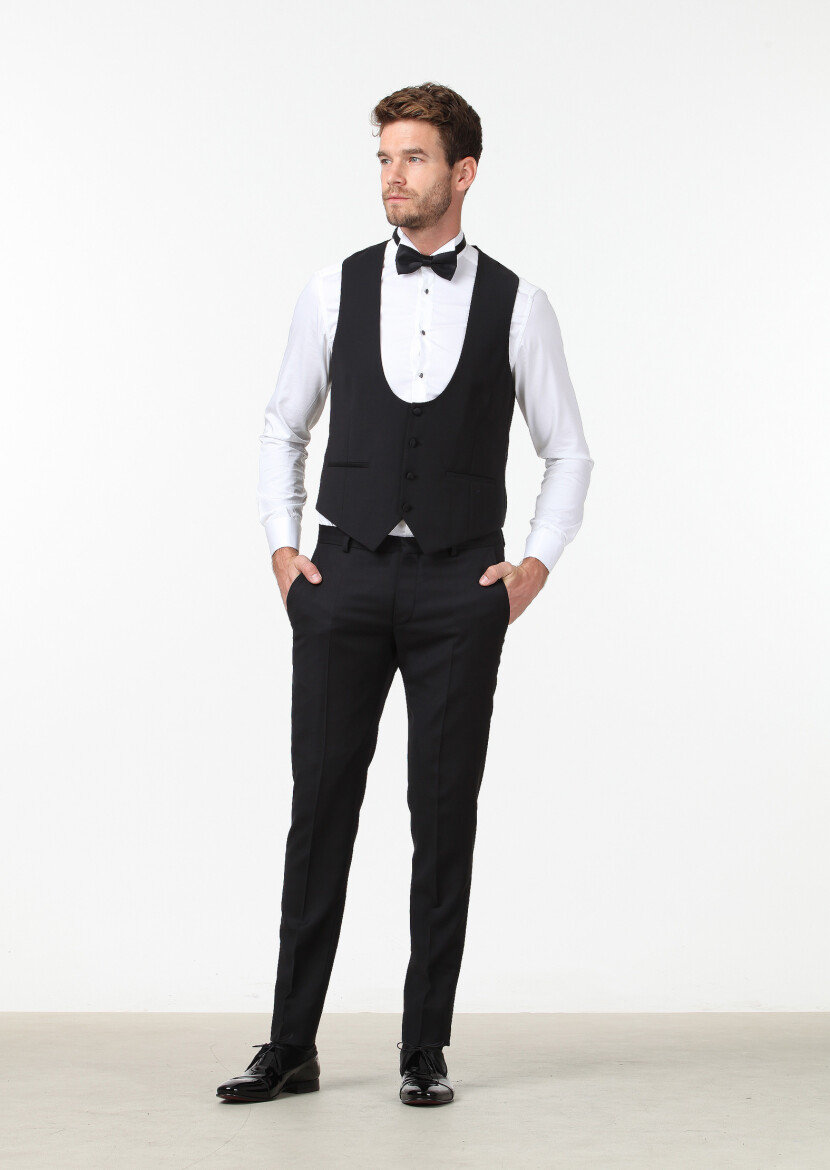 Black Plain Classical Waistcoat 