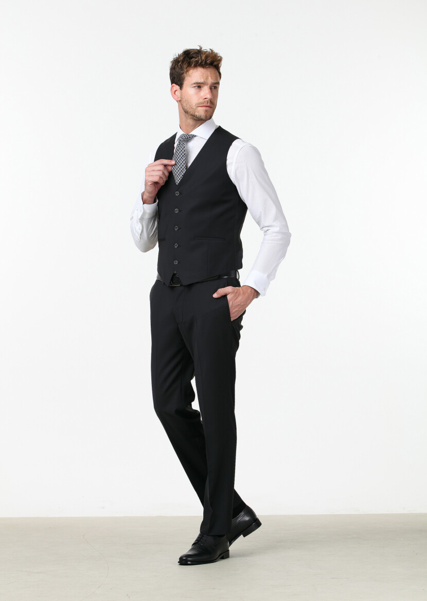 Black Plain Classical Waistcoat 