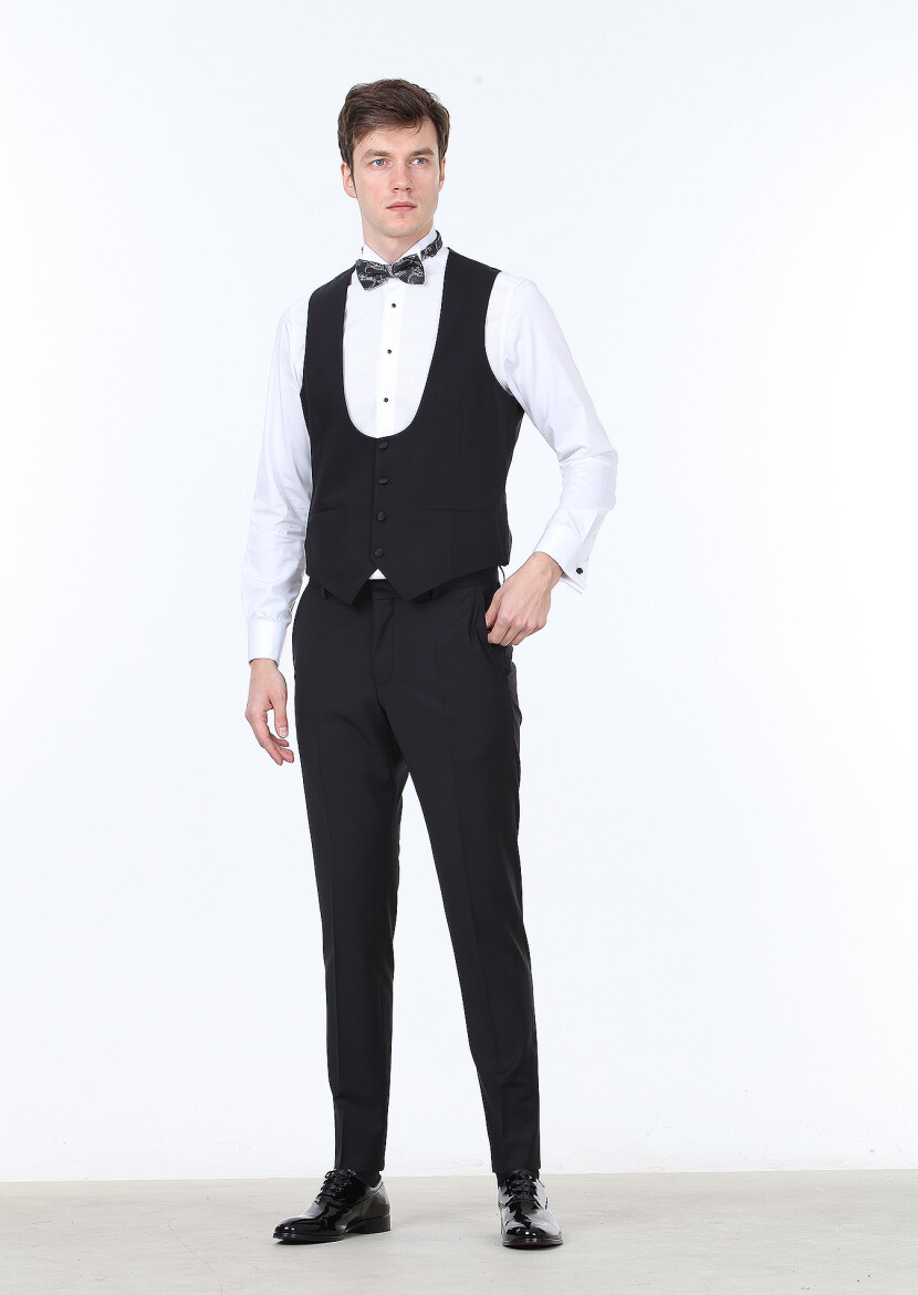 Black Plain Classical Waistcoat 