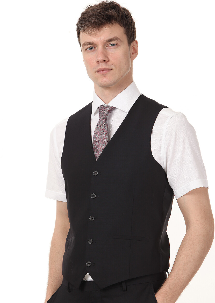 Black Plain Classical Waistcoat 