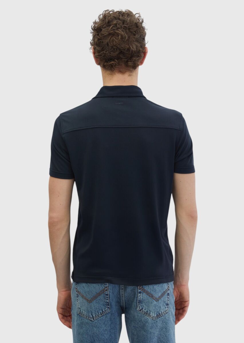 Black Plain Polo Neck T-Shirt - 4