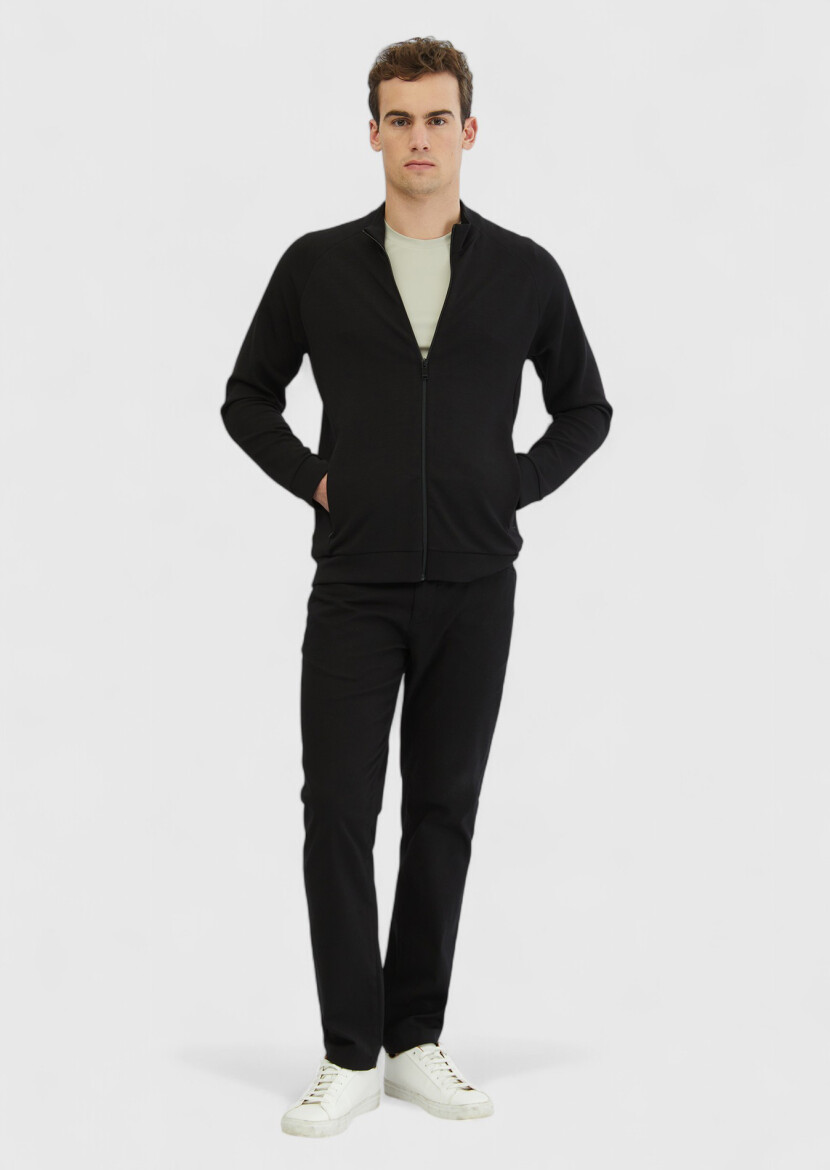 Black Turtleneck Plain Sweatshirt 