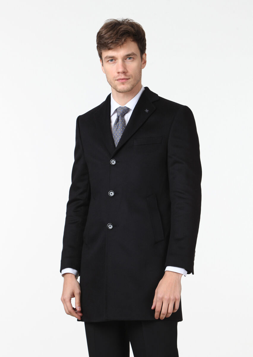 Black Weaving Overcoat - 2