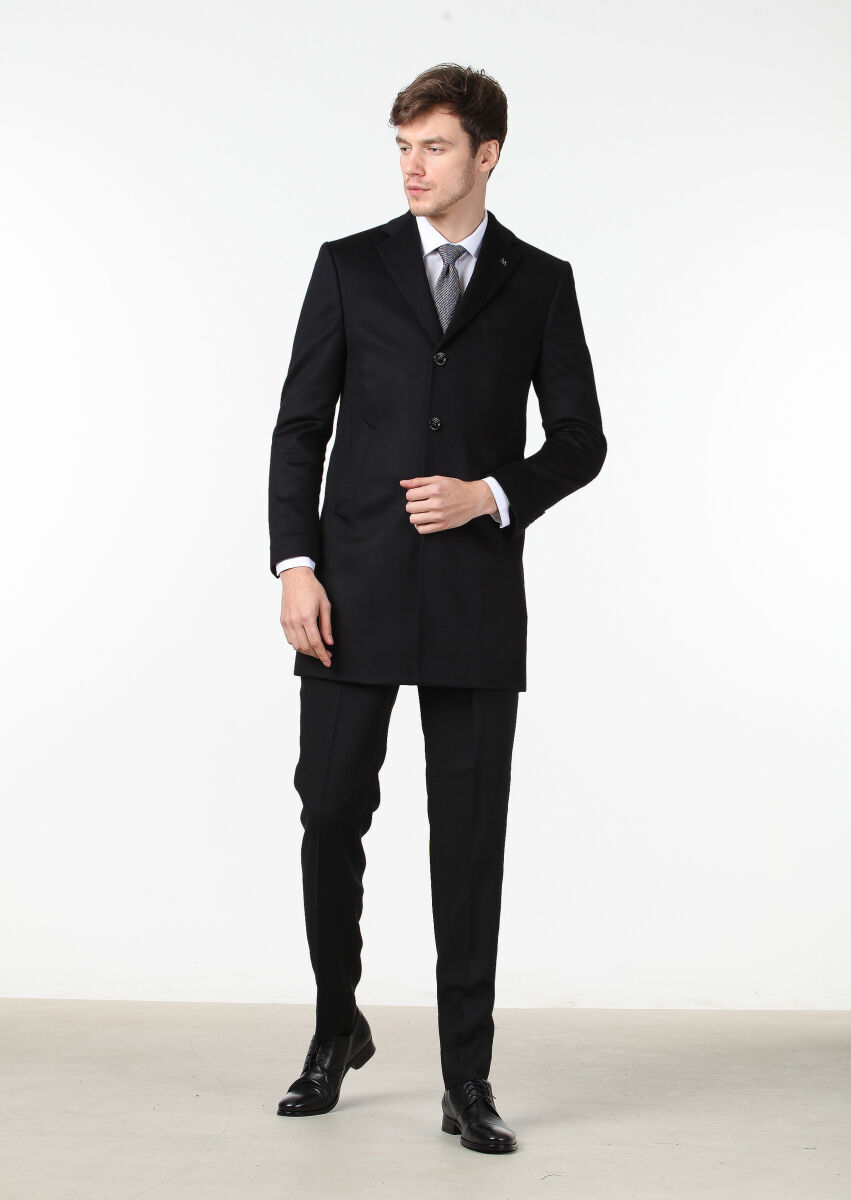 Black Weaving Overcoat - 3