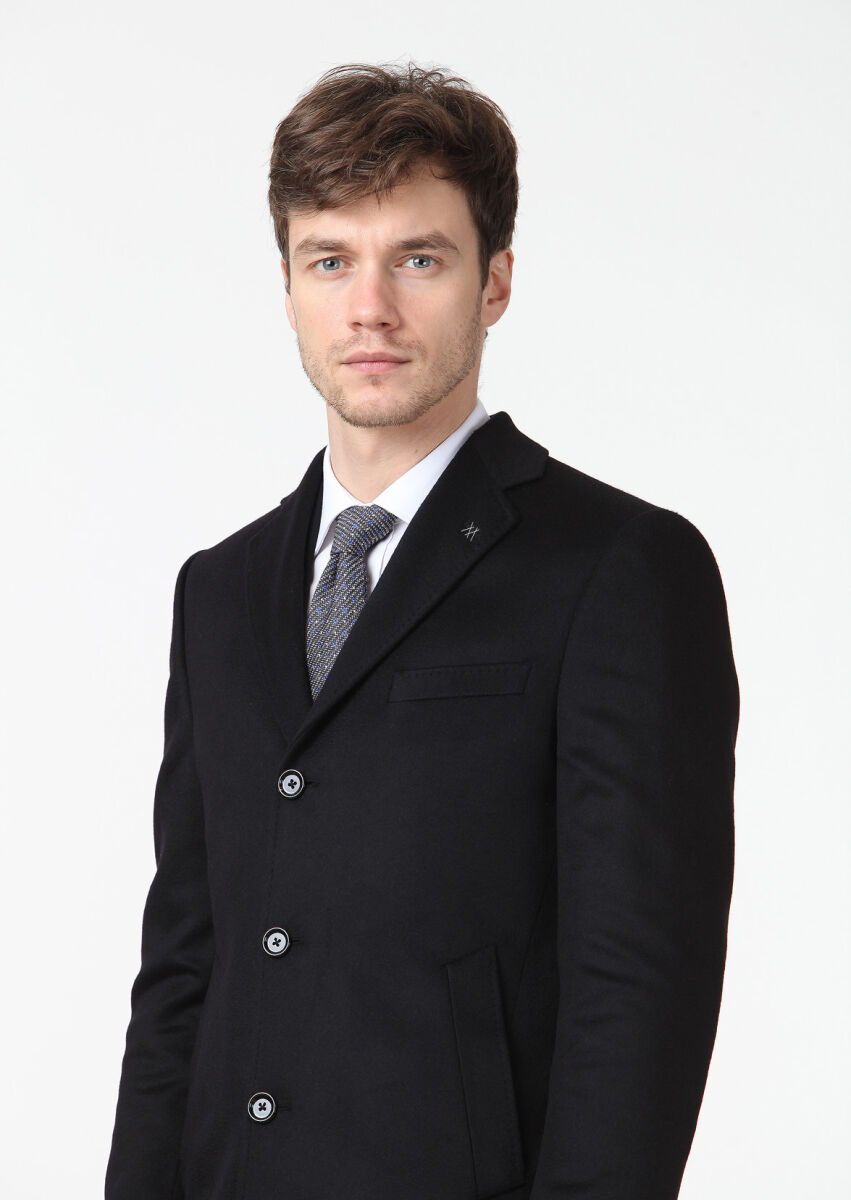 Black Weaving Overcoat - 4