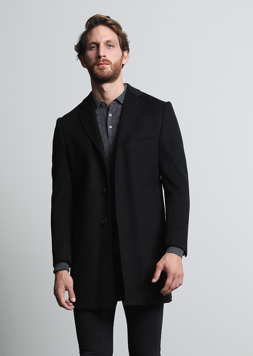 Black Weaving Overcoat - 3