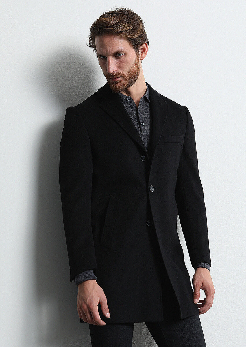 Black Weaving Overcoat - 4