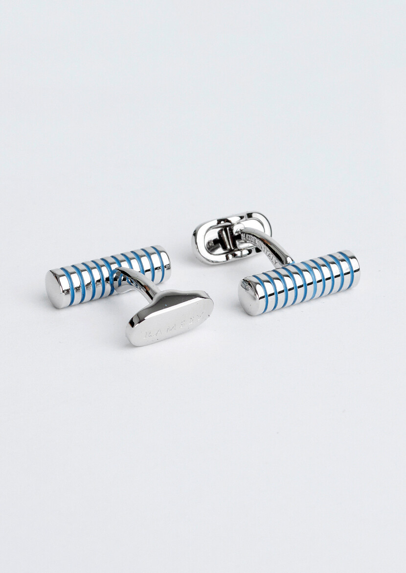 Blue Brass Cuff Link 