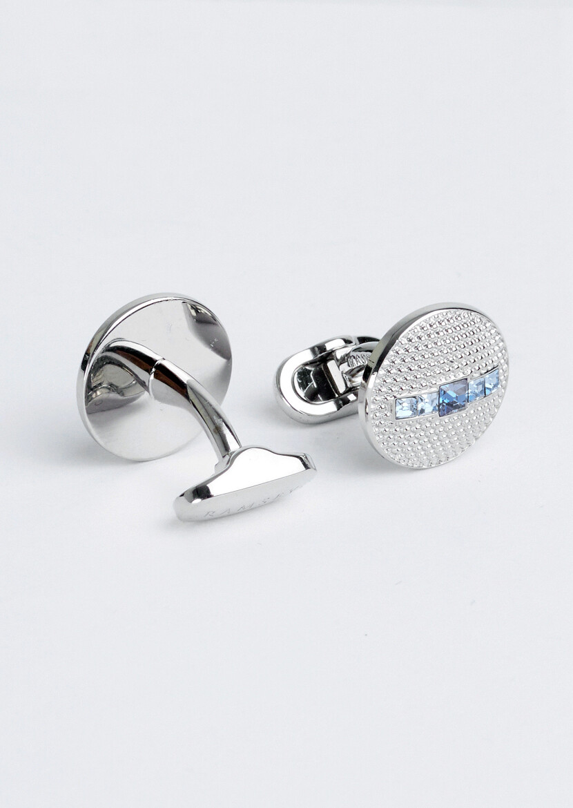 Blue Brass Cuff Link 