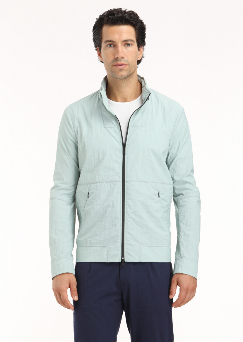 Blue Removable Hood Weaving Coat 