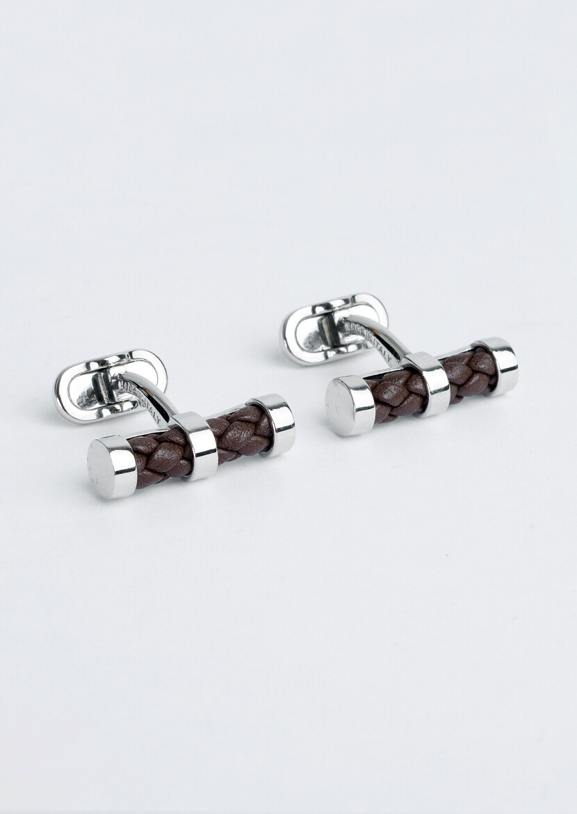 Brown Brass Cuff Link - 1