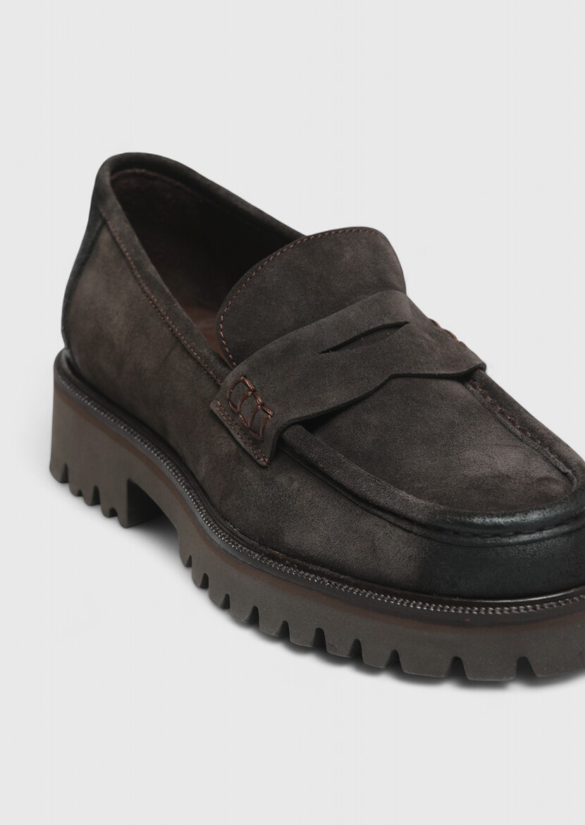 Brown Suede Casual Loafer - RAMSEY