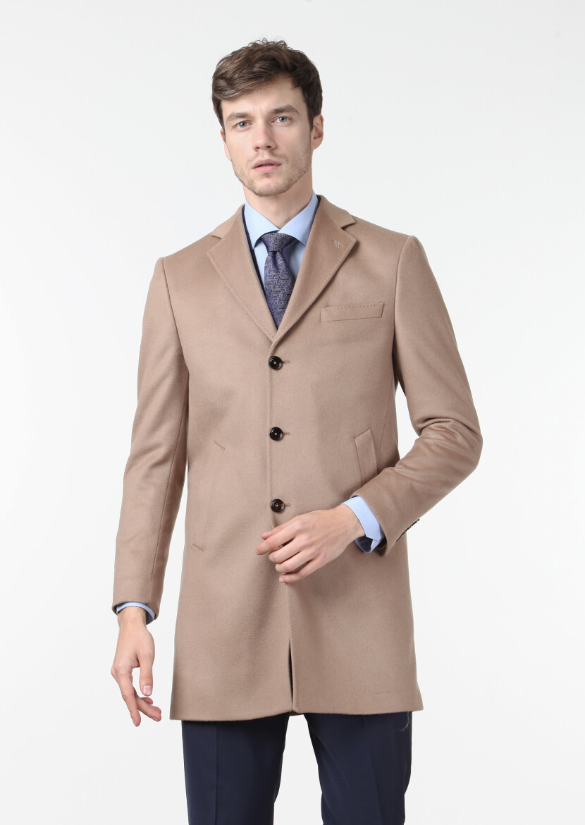 Buff Weaving Overcoat - 1