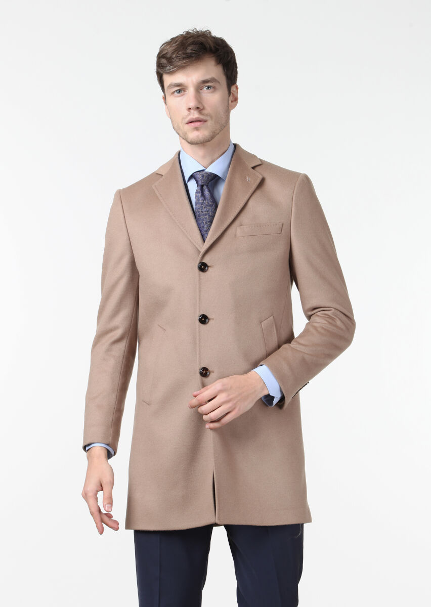 Buff Weaving Overcoat - 1