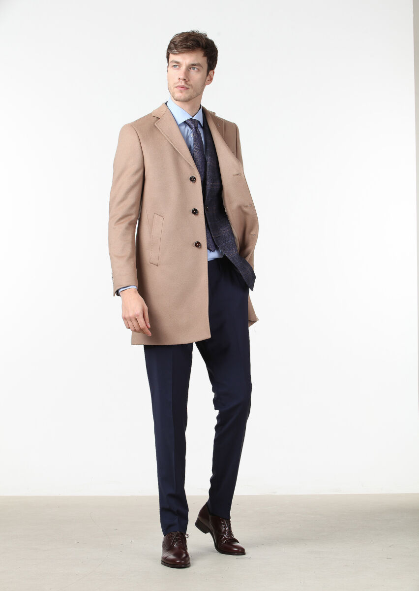 Buff Weaving Overcoat - 3