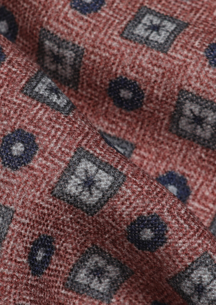 Burgundy %100 Yün Handkerchief 