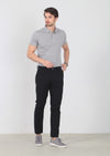 Siyah Desenli Dokuma Regular Fit Casual Pamuk Karışımlı Pantolon