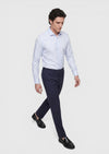 Açık Mavi Düz Slim Fit Uzun Dokuma Klasik Pamuk Karışımlı Gömlek