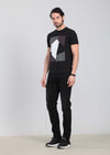 Siyah Düz Slim Fit Denim Pamuk Karışımlı Pantolon