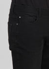 Siyah Düz Slim Fit Denim Pamuk Karışımlı Pantolon