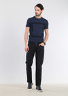 Lacivert Düz Slim Fit Denim Pamuk Karışımlı Pantolon