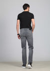 Gri Düz Slim Fit Denim Pamuk Karışımlı Pantolon