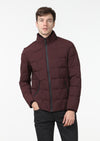 Bordo Regular Fit Dik Yaka Dokuma Mont