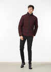 Bordo Regular Fit Dik Yaka Dokuma Mont