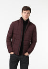 Bordo Regular Fit Dik Yaka Dokuma Mont