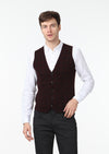 Bordo Regular Fit Casual Örme Triko Yelek