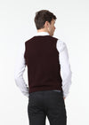 Bordo Regular Fit Casual Örme Triko Yelek