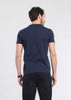Lacivert Baskılı %100 Pamuk T-Shirt
