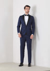 Saks Düz Fashion Slim Fit Kruvaze Yaka Dokuma Smokin Takım Elbise