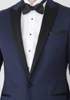 Saks Düz Fashion Slim Fit Kruvaze Yaka Dokuma Smokin Takım Elbise